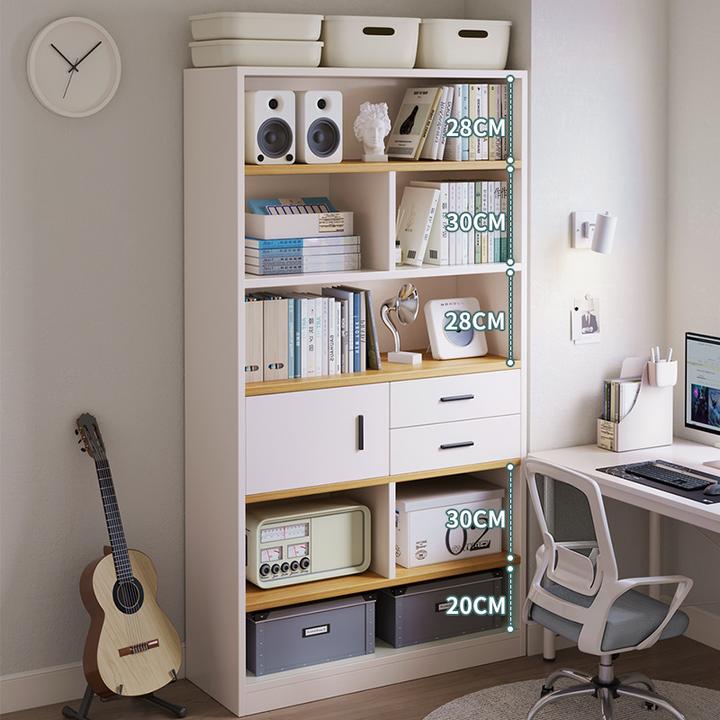 简易书架置物架落地多层收纳柜子储物柜客厅家用网红书柜一体靠墙