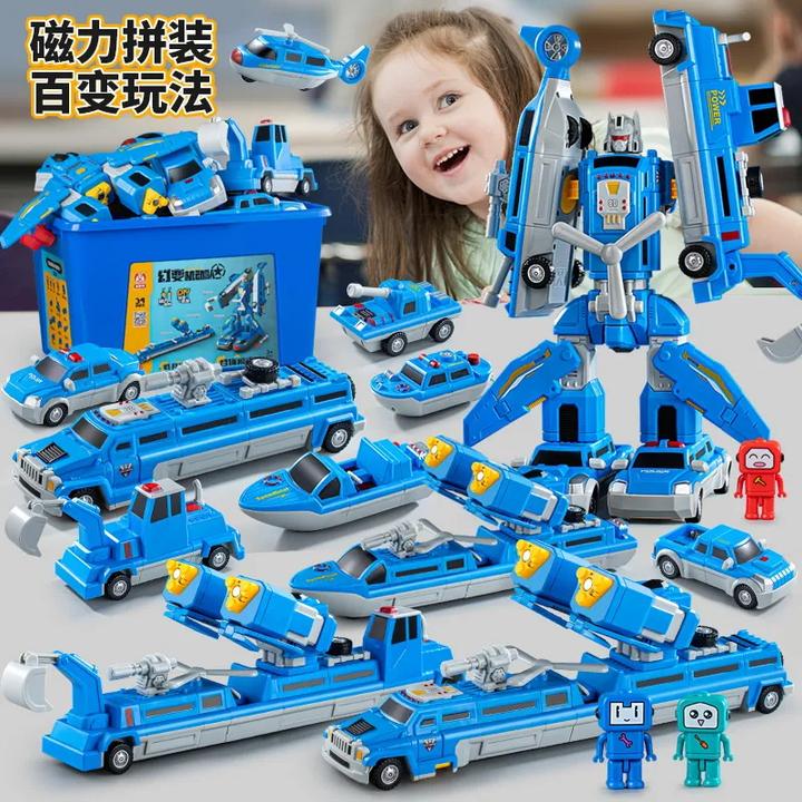 磁力玩具合体机器人积木磁性儿童拼装拼接磁力片磁吸精美礼物炫酷