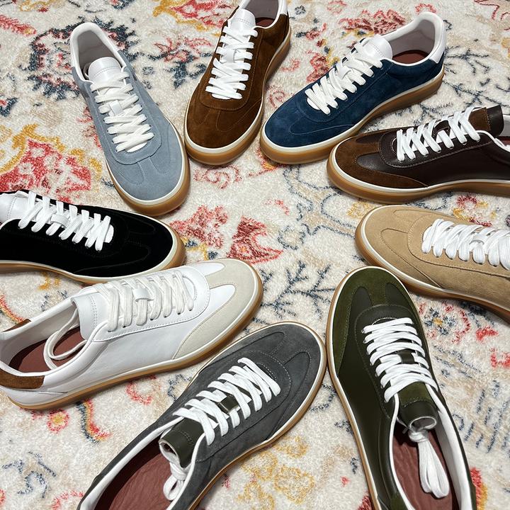 工厂自营店高档男士L.P德训鞋真皮运动休闲百搭小白鞋板鞋