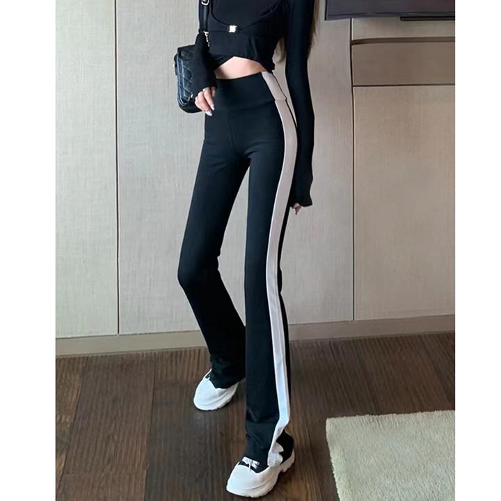 阔腿黑白系列 高腰收腹提臀弹力显瘦运动跳舞健身瑜伽喇叭裤