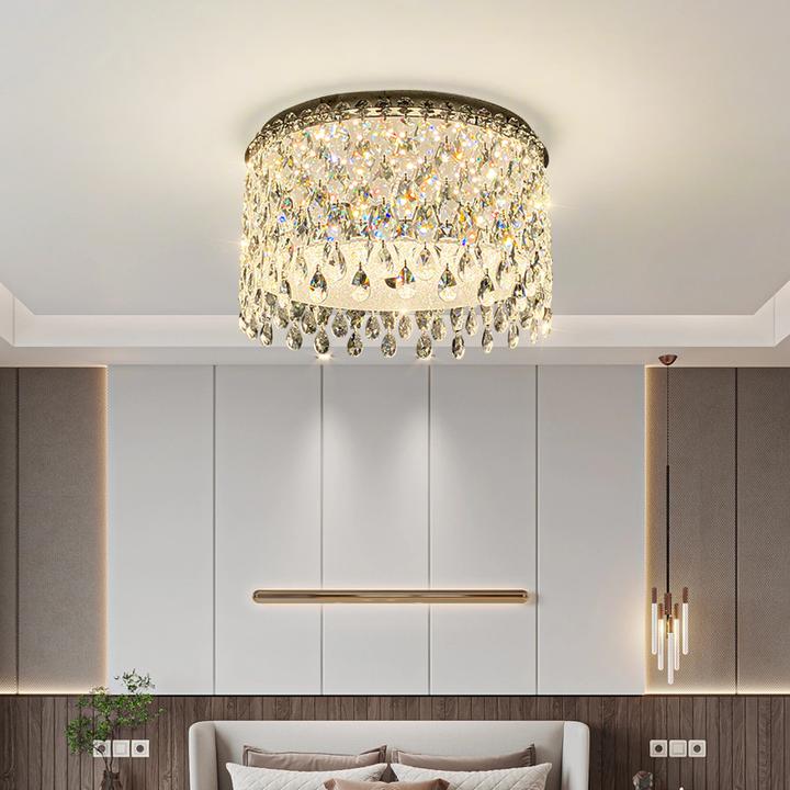 法式水晶吸顶灯2024年新款高级感主卧房间灯餐厅书房大气简约灯具
