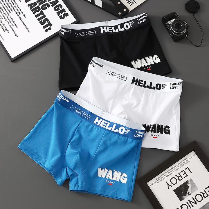 男士内裤男棉质四角裤潮流个性透气宽松青少年运动男生男式平角裤