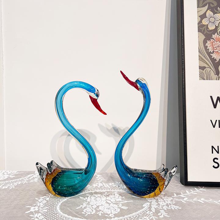 琉璃艺术情侣款大天鹅摆件/传统手工艺品/室内软装摆件