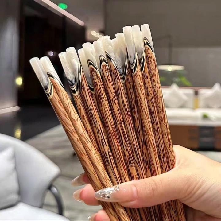 越南椰木牛角手工筷子家用轻奢防滑高档筷子