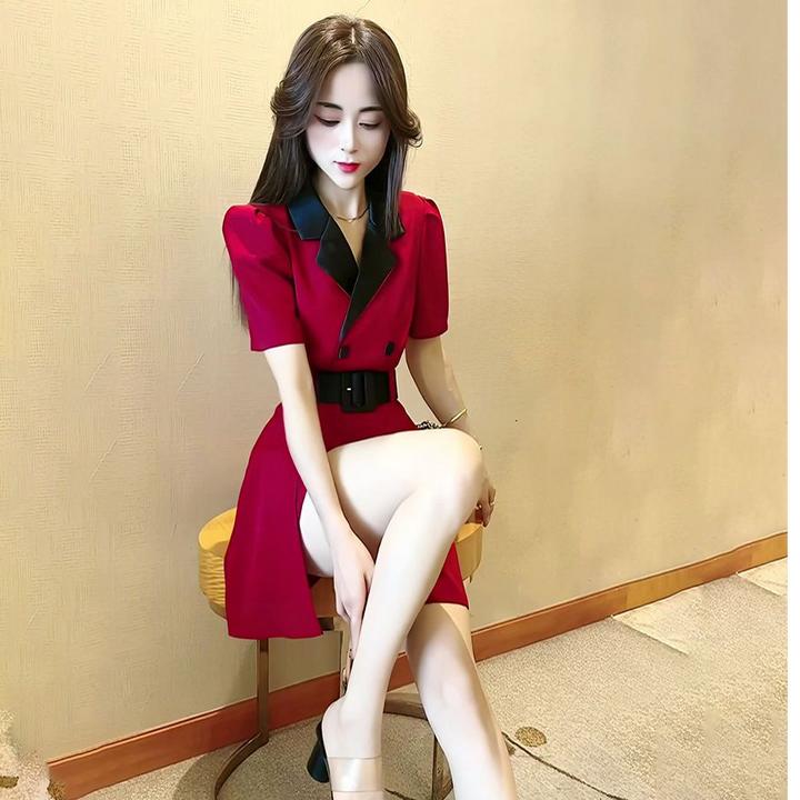 西装连衣裙女夏2025新款法式气质收腰显瘦薄款洋气短裤两件套装裙