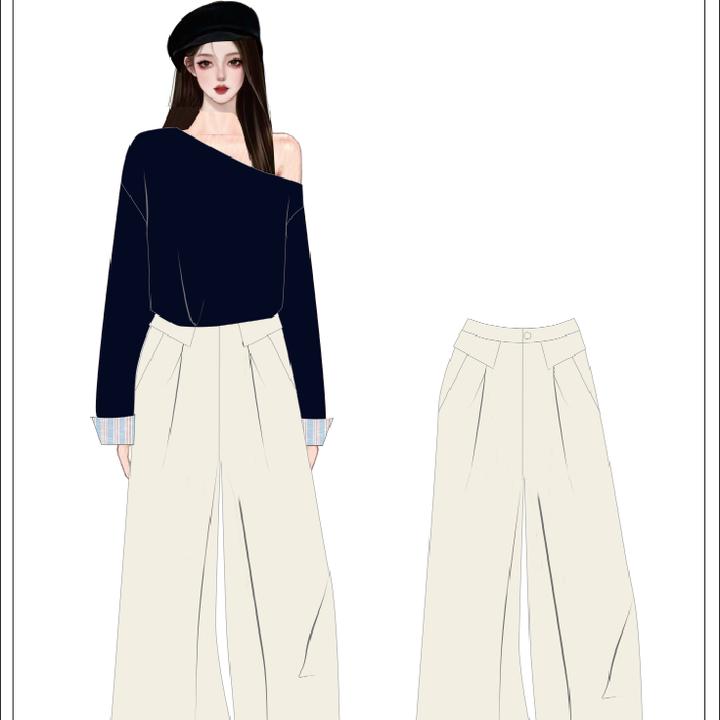 花契“雾岛藤编”大码女装冬季简约200斤胖mm美拉德休闲裤18375-C