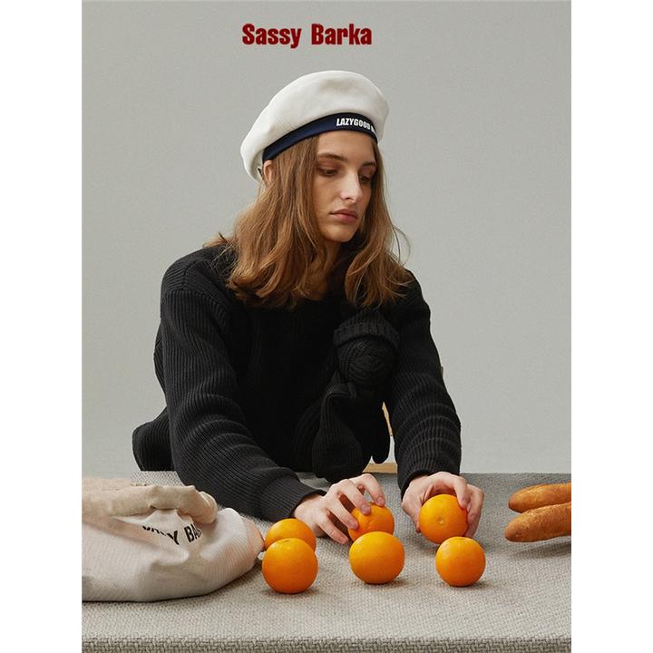 SassyBarka经典水手贝雷帽系带蝴蝶结飞碟JK制服复古英伦飘带百搭