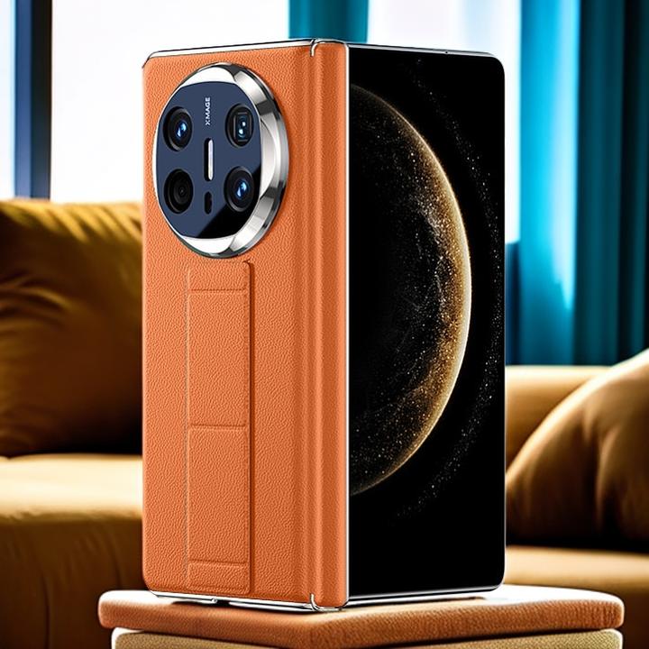 华为MateX6手机壳高级真皮腕带手机壳高档适用mateX5超薄防摔皮套