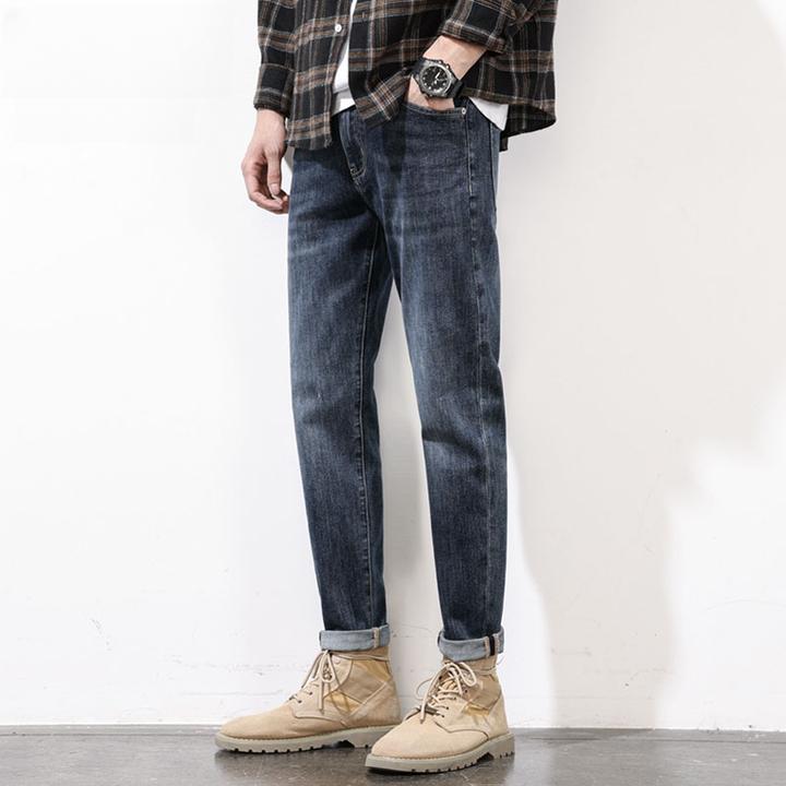 CALTOKROSA炒砂洗新疆棉牛仔裤男款弹力修身小脚潮流舒适休闲长裤