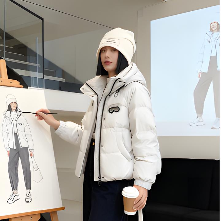 T801连帽棉服女短款2025新款秋冬小个子棉服外套上衣面包服潮