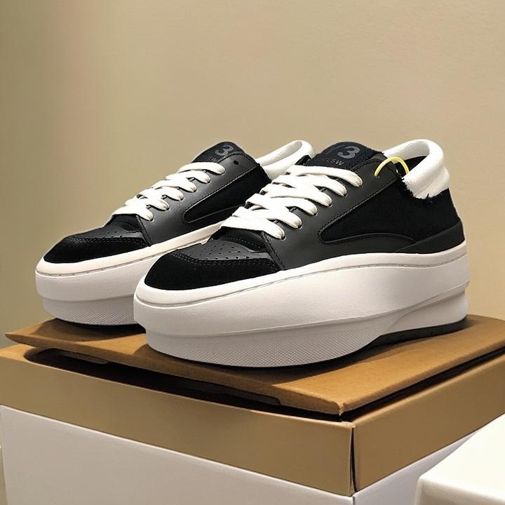 Y3GZCLSW夏季百搭头层牛皮休闲运动鞋潮透气增高黑武士复古板鞋男