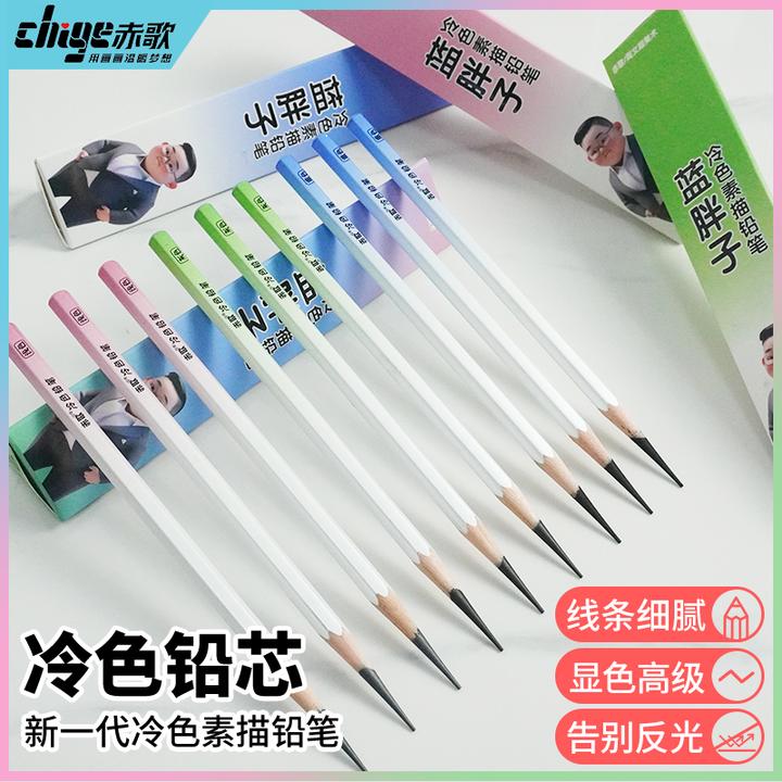 赤歌冷色炭铅笔 蓝胖子系列素描铅笔 绘画专用 零基础入门 美颜笔