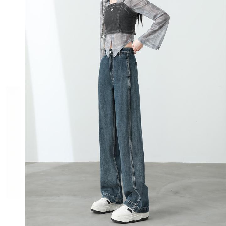 高腰宽松阔腿牛仔裤女2025春秋新款美式复古百搭直筒显瘦拖地裤子