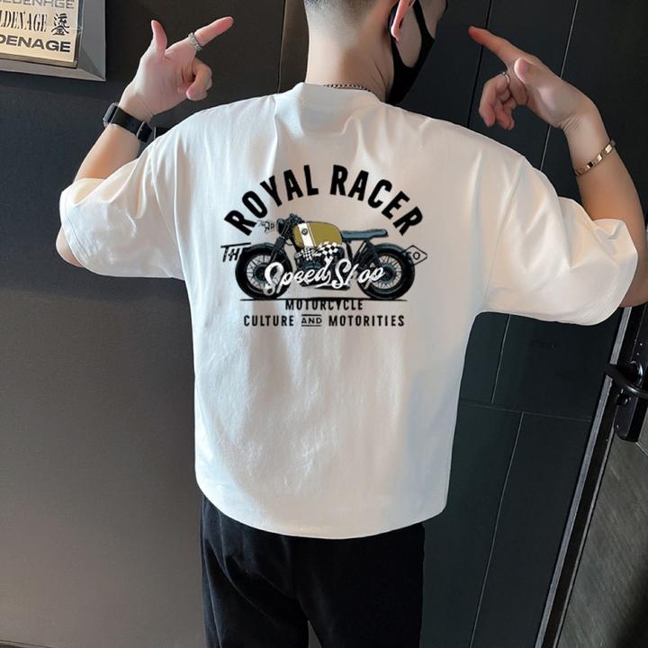 短袖t恤男夏季百搭2025新款网红圆领宽松美式体恤纯棉半袖上衣