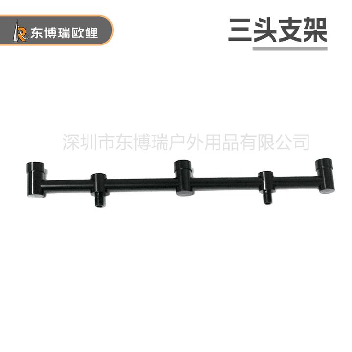 三头支杆架欧式地插带螺旋插脚可伸缩单杆支架欧鲤钓配件可伸缩