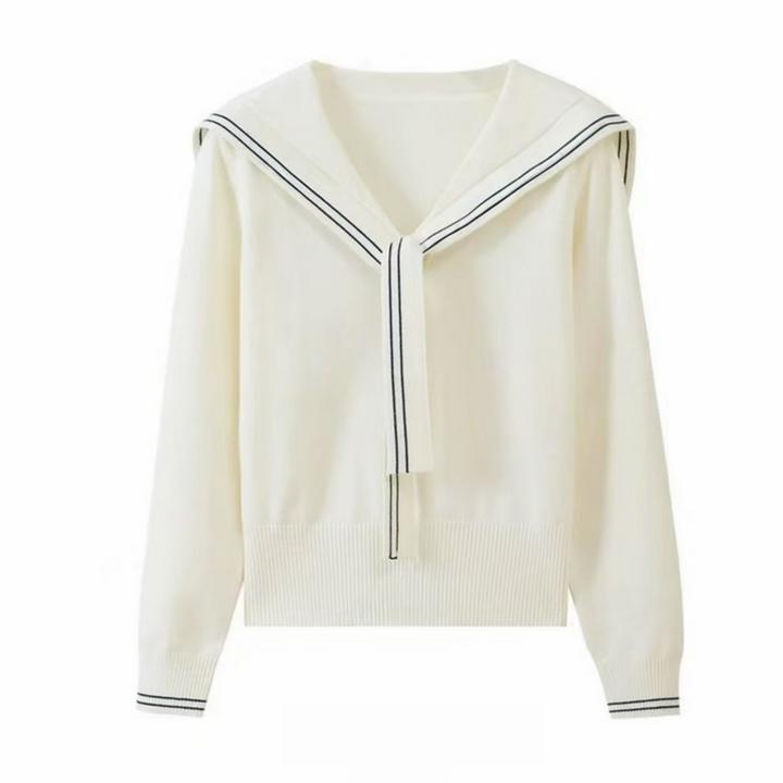 海军领新款打底衫女2025秋冬高级感学院风独特别致毛衣外套上衣潮