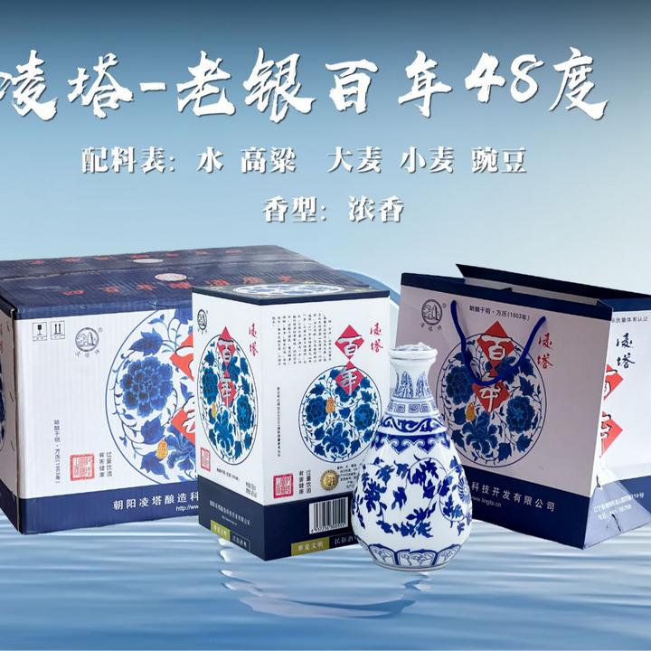 凌塔【老款银百年】浓香型纯粮酿造青花瓷48度48度500