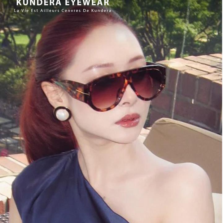 中古风vintage古早复古大框墨镜女显瘦防晒高级感凹造型太阳眼镜