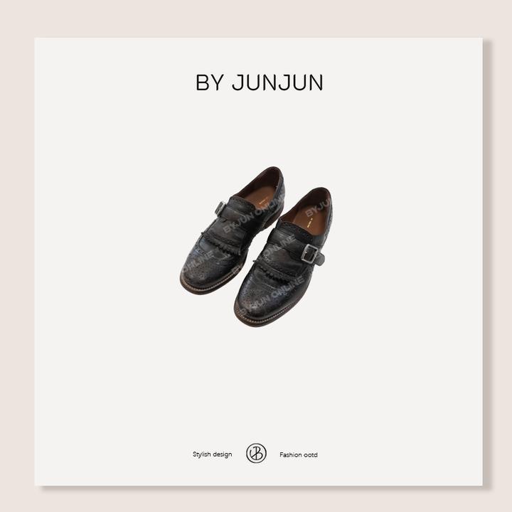 ByJunjun【手工切尔西】流苏孟克重工手缝鞋履汉服