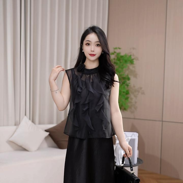 风吹海浪DYD7096夏季新款两件套显高显瘦气质轻奢连衣裙套装