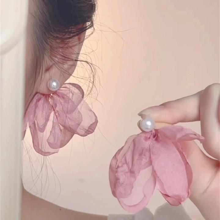 合金耳饰 仙气花朵耳环2025新款高级感夸张度假耳饰甜美气质耳钉