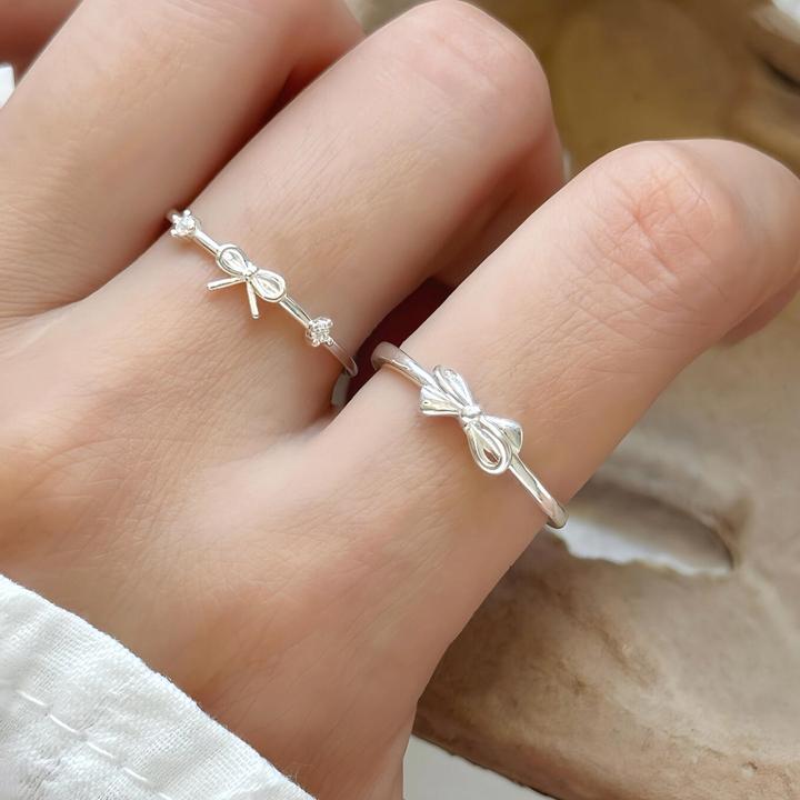 卡柒 铜合金戒指 冷淡风蝴蝶结戒指女甜美小众设计高级感叠戴指环