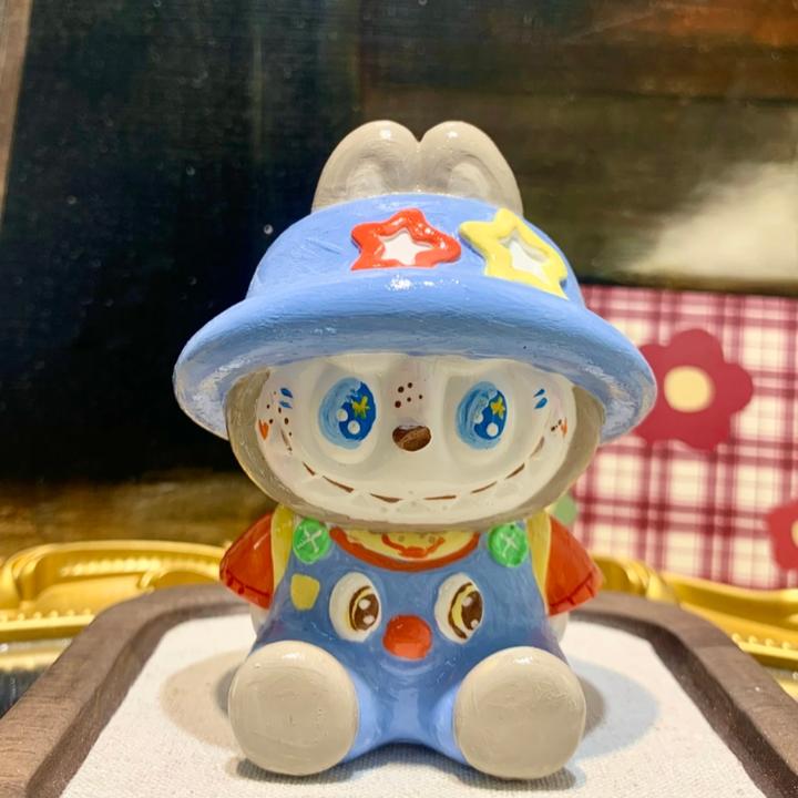 春游Labubu大号石膏娃娃涂色摆件玩具涂鸦彩绘创意diy