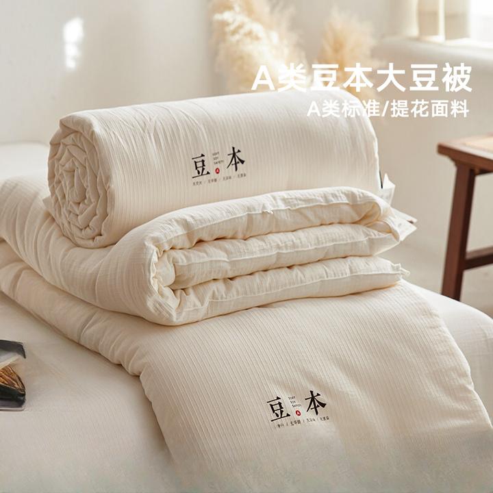 A类纯色全棉提花豆本大豆被水洗春秋被子被芯 加厚冬被夏被子母被