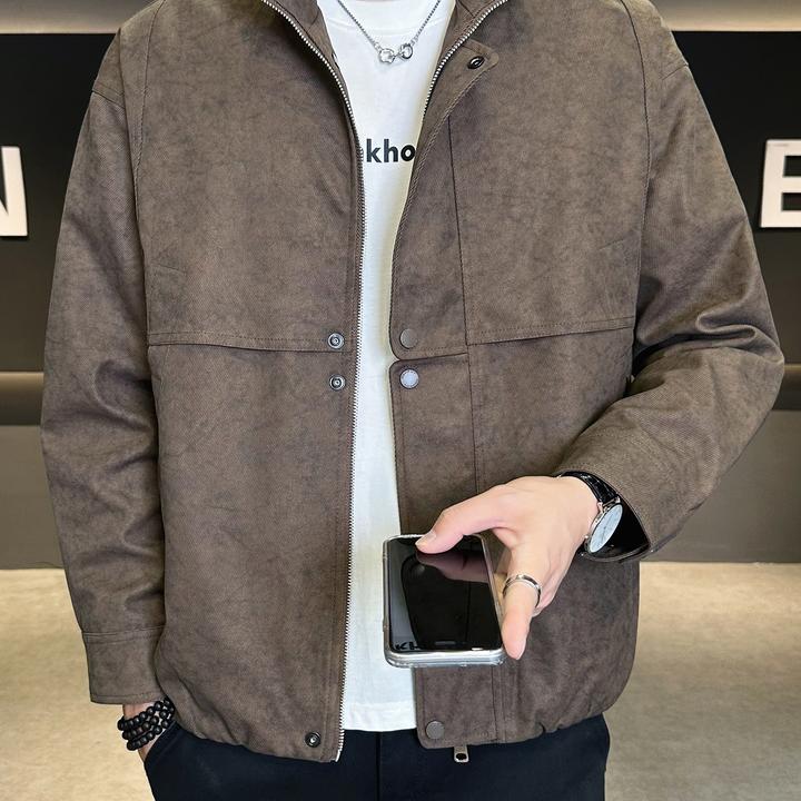 贝希缇汀BESTIDNG宽松外套男款秋季新款立领设计感潮牌衣服夹克男