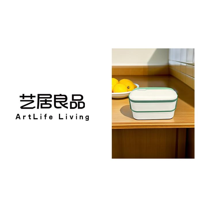 饭盒不锈钢双层便携带盖密封便当盒上班族学生餐盒XBK长方形