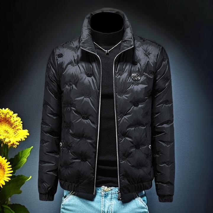 维斯克纳立体刺绣贴标羽绒服潮牌休闲冬季新款男士百搭加厚羽绒衣