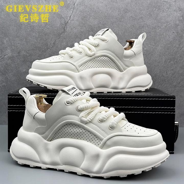 纪诗哲男鞋春季款厚底增高小白鞋男士百搭休闲透气运动鞋老爹鞋潮