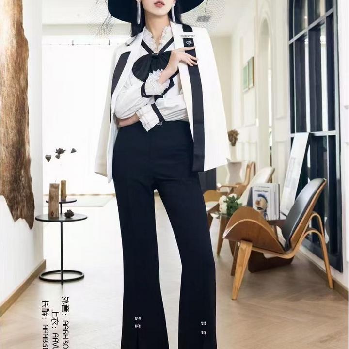 白色夏季休闲长袖外套AABH309310上衣百搭黑色