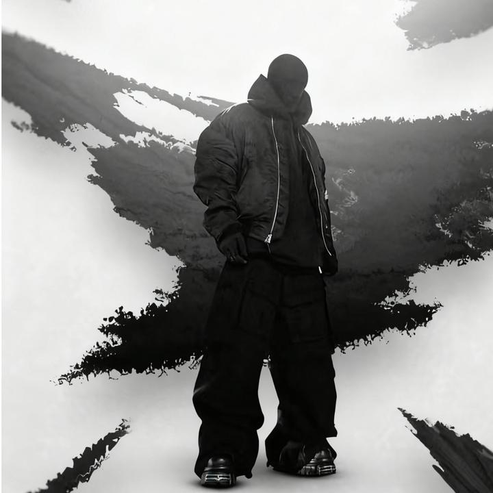 工装重工接连帽羽绒服冬季加厚新款潮牌宽松外套8065