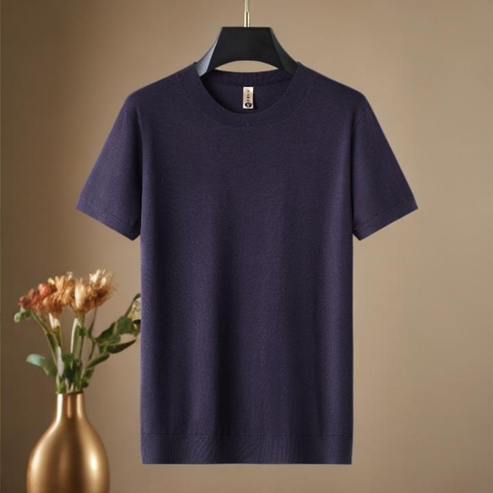 combo/康博【绵羊毛】秋冬季大码男士针织衫半袖宽松圆领打底衫上衣