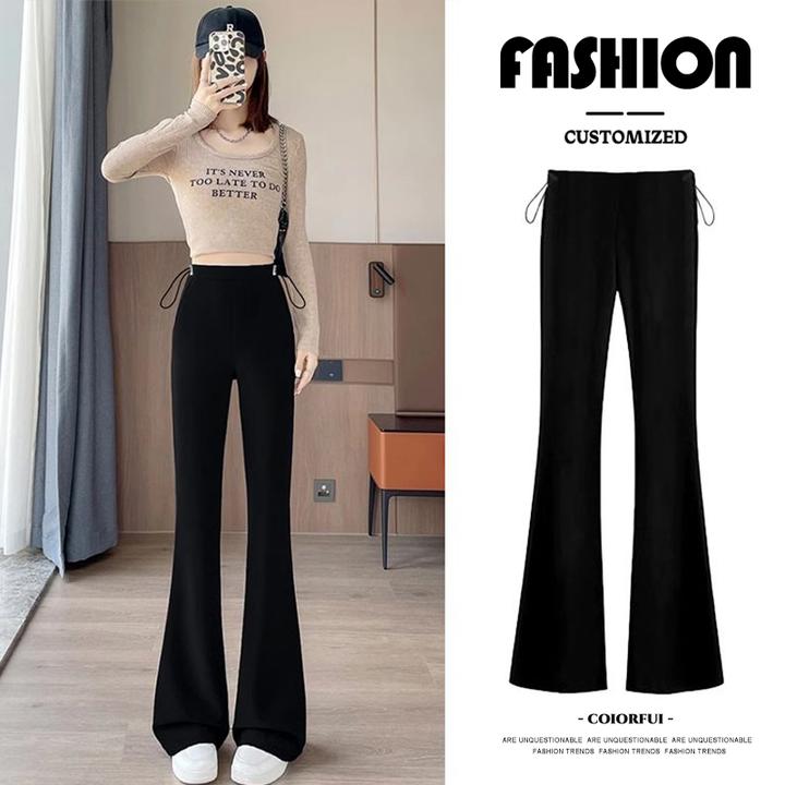 孕妇裤子夏季气质黑色高腰显瘦微喇叭裤时尚遮肉不显胯2025新款女