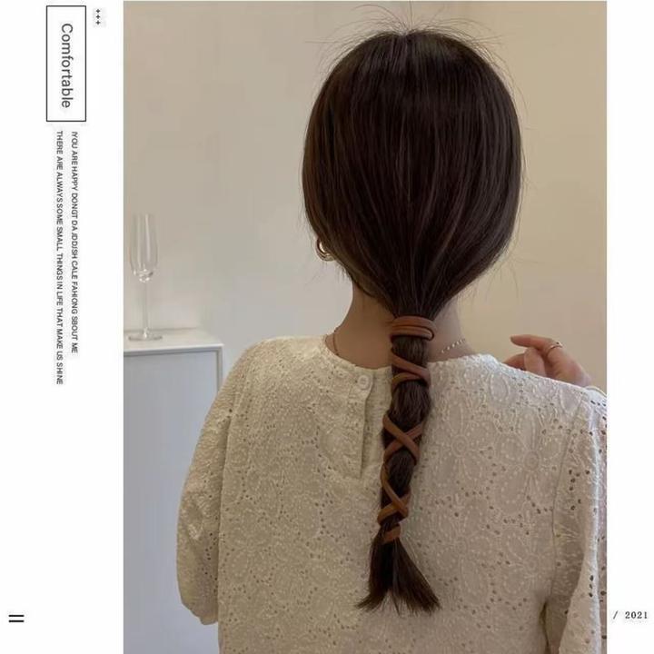 XMM.【小辫子发带皮绳】时尚百搭便捷洋气潮流简约扎头发马尾皮革