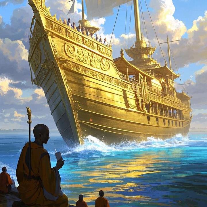 黄金大F船 纸的船 金色船