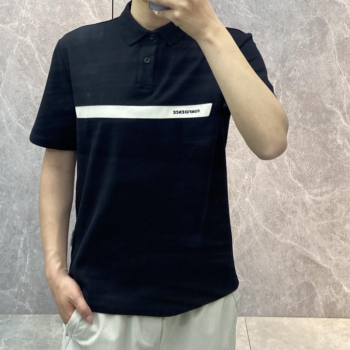 商务丝光春夏短袖Polo衫休闲拼色男装拼接夏季百搭青春活力