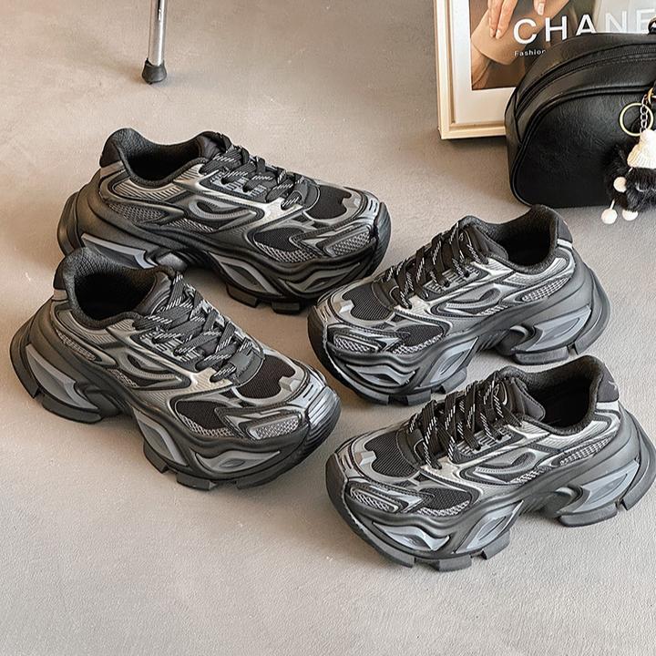 明星同款鞋女款猫眼老爹鞋男网面透气厚底增高鞋女异瞳运动休闲鞋