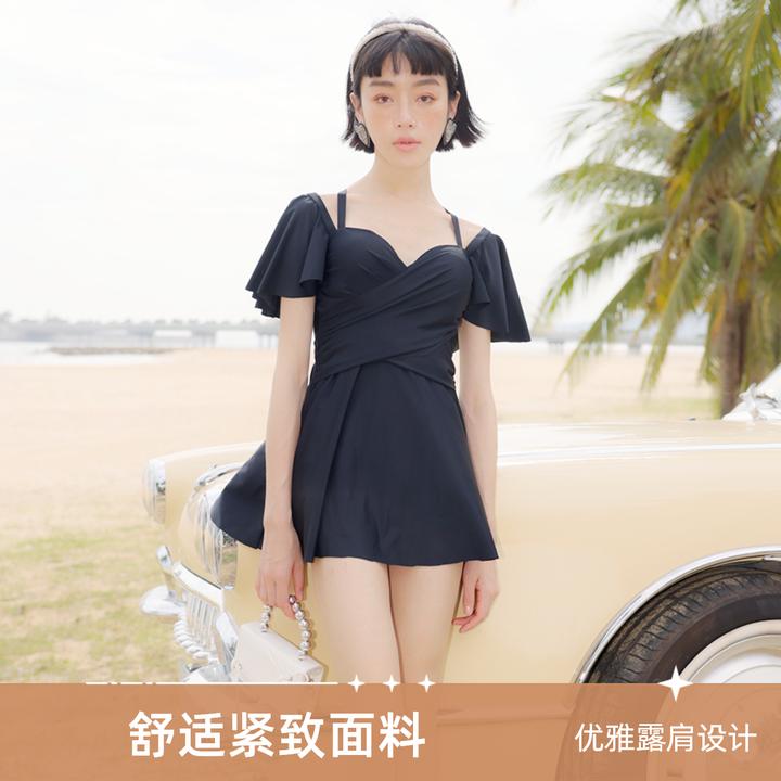 艾沫薇泡温泉显瘦大码大尺码带钢圈钢托大胸洋气遮肚子泳衣女遮肉