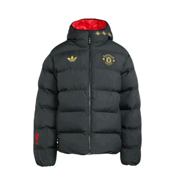 阿迪达斯Originals/三叶草 曼联连帽拉链落肩袖棉服 JM5567