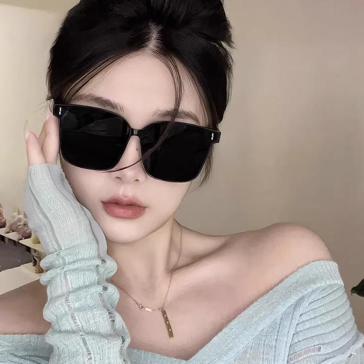 gm方框墨镜女潮高级感大框圆脸显瘦海边偏光防紫外线太阳眼镜男款