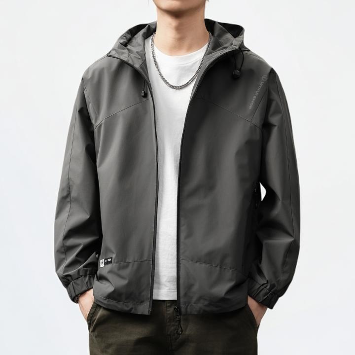 蒙鲁巴恩高端美式户外工装冲锋外套男秋季新款宽松连帽登山夹克男