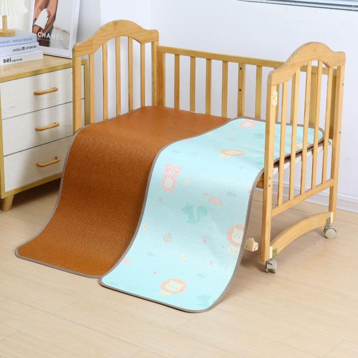 婴幼儿童午睡床专用席双面冰丝藤席宝宝推车凉席轻薄透气藤席凉席