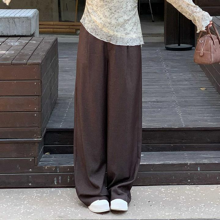 楠序迪迪微胖女装 早秋老钱风松弛感女装贵气高腰休闲裤DD11014