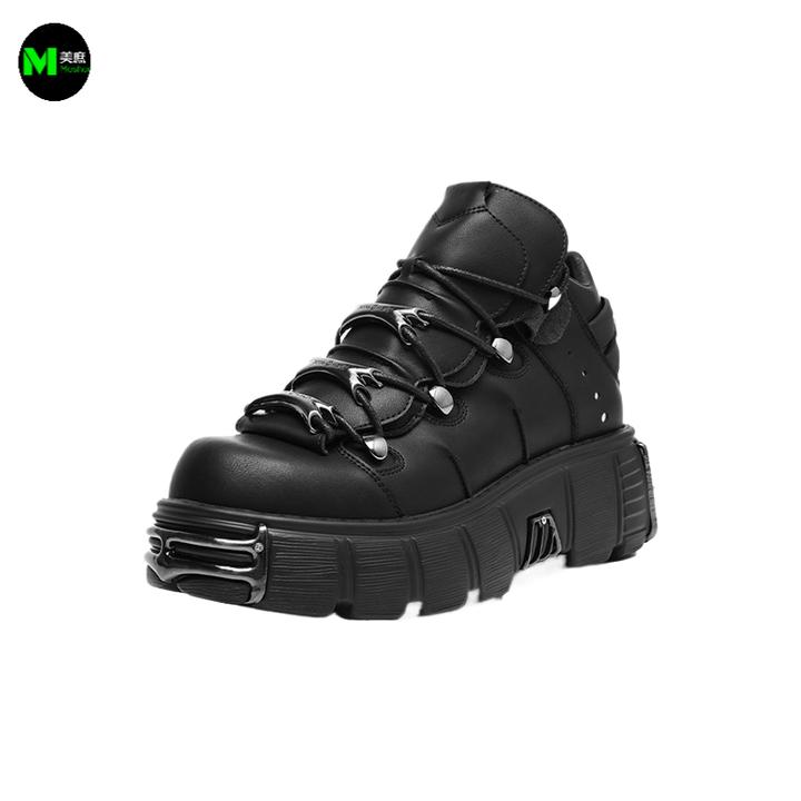 时尚休闲黑色百搭男鞋秋冬老爹鞋|美庶秋季上青款中帮