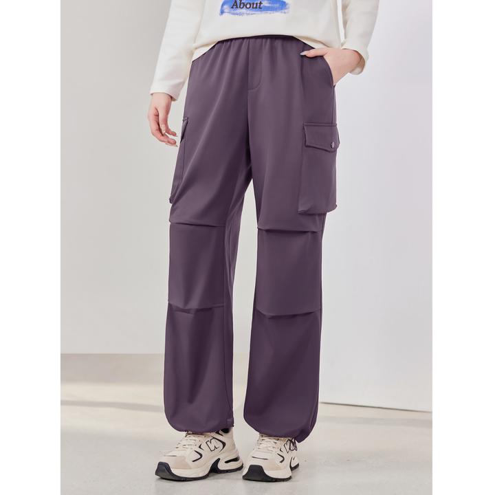 【加厚银狐绒】MsShe大码女装冬装直筒&束脚两穿工装长裤M2511045