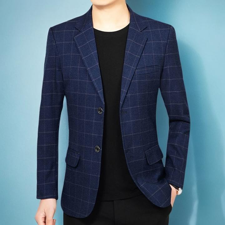 男士服饰格子西服新款运动潮款服春秋季帅气演说演讲职场工装外LB