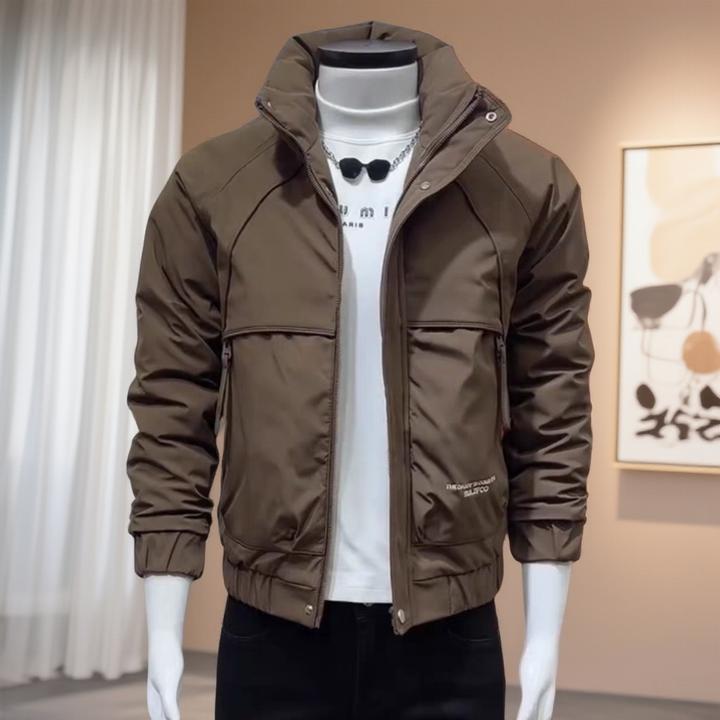 冬款男士保暖棉服时尚潮流休闲百搭棉衣立领修身高级感痞帅棉外套